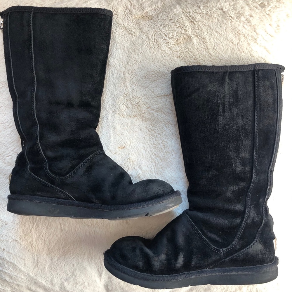 Zip Up Back Black Ugg Boots- Size 8